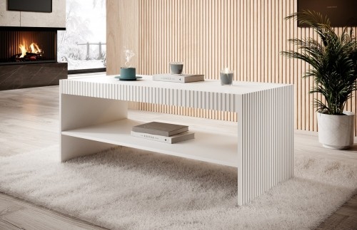 Cama Meble PAFOS bench/table 120x60x50 cm white matte image 2