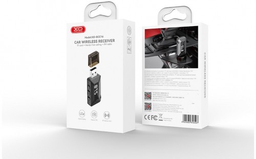 XO FM-трансмиттер BCC16 Bluetooth MP3, черный image 2