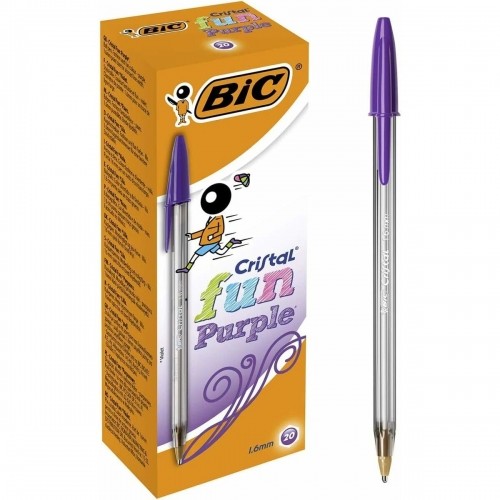 Lodīšu Pildspalvu Komplekts Bic Cristal Fun Violets 1,6 mm (18 gb.) image 2