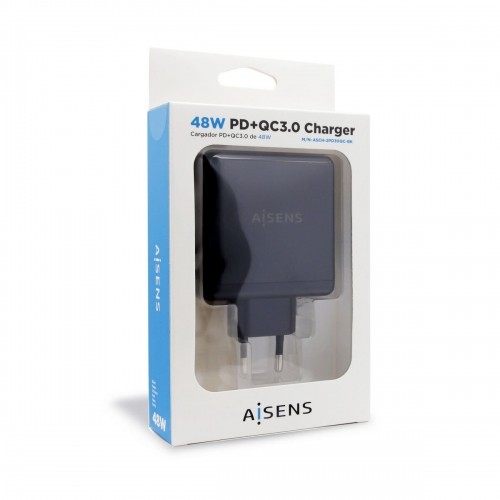Автомобильное зарядное устройство с USB-портами Aisens ASCH-2PD30QC-BK 48 W Чёрный USB-C image 2
