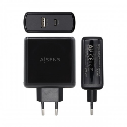 Автомобильное зарядное устройство с USB-портами Aisens ASCH-2PD45A-BK 57 W Чёрный USB-C image 2