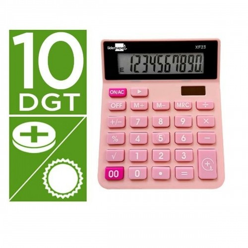 Kalkulators Liderpapel XF23 Rozā Plastmasa image 2