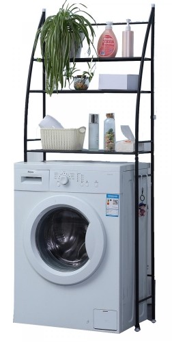 Herzberg Home & Living Herzberg HG-03305: 3-Tier Washing Machine and Bathroom Storage Shelf Organizer Black image 2