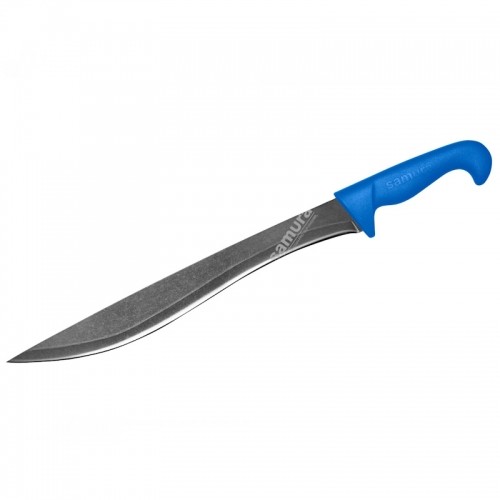 Samura SULTAN Pro Stonewash Yatagan нож с Синей ручкой 301mm из  AUS-8 Японской стали 59 HRC image 2