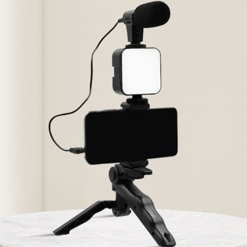 Elight Y9 Vlog комплект для Телефона Видео & Фото семки с Led светом / Микрофоном / Штативом Черный image 2