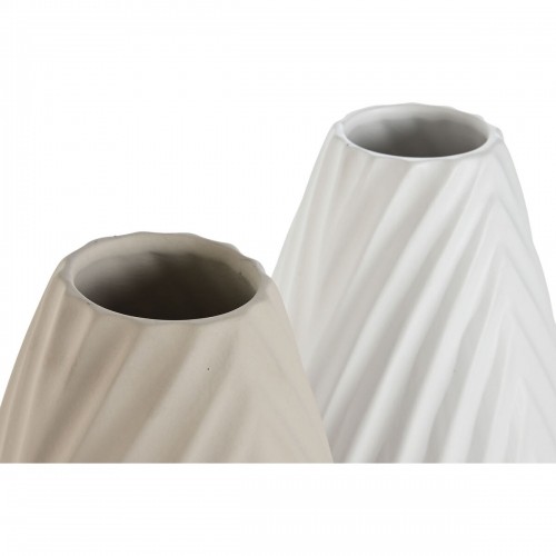 Vāze Home ESPRIT Balts Bēšs Keramika Tradicionālais stils 24 x 24 x 41 cm (2 gb.) image 2