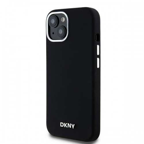 DKNY DKHMP14SSMCHLK iPhone 14 | 15 | 13 6.1" czarny|black hardcase Liquid Silicone Small Metal Logo MagSafe image 2
