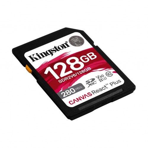 Kingston SD Card 128GB React Plus 280|100MB|s U3 V60 image 2