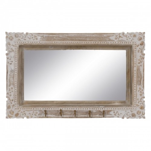 Bigbuy Home Sienas spogulis Balts Bēšs Stikls Mango koks Koks MDF Vertikāli 61 x 10,79 x 38 cm image 2