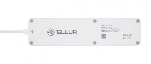 Tellur WiFi Power Strip, 3 Outlets, 4*USB 4A, 2200W, 10A, 1.8m image 3