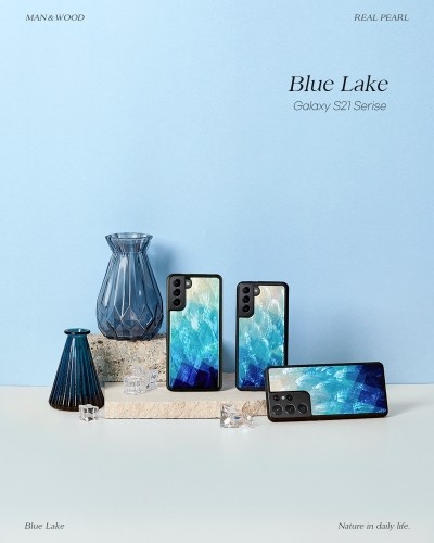 iKins case for Samsung Galaxy S21 blue lake black image 3