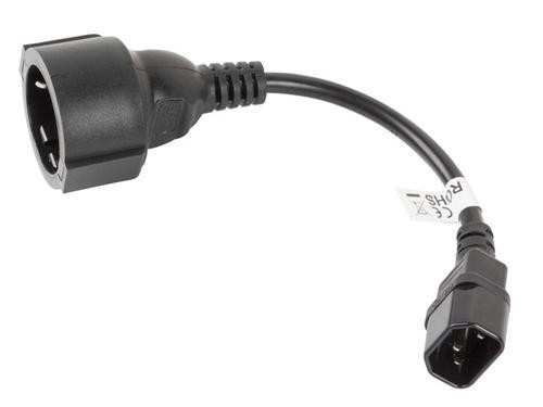 Lanberg CA-C14E-10CC-0018-BK power cable Black 0.18 m C14 coupler image 3