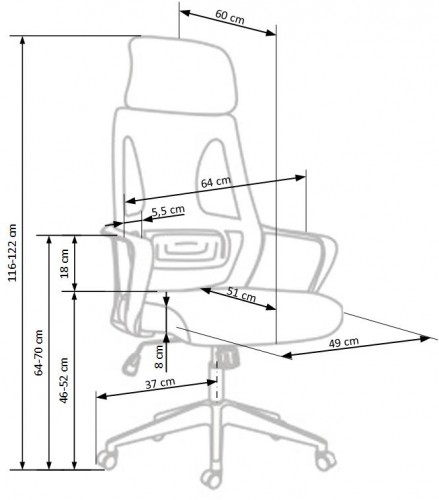 Halmar VALDEZ office chair, color: black / grey image 3