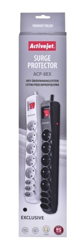 Activejet APN-8G/5M-BK power strip with cord image 3