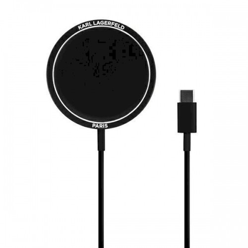 Karl Lagerfeld wireless induction charger (MagSafe compatible) 15W + USB Type C cable black (KF000566-0) image 3