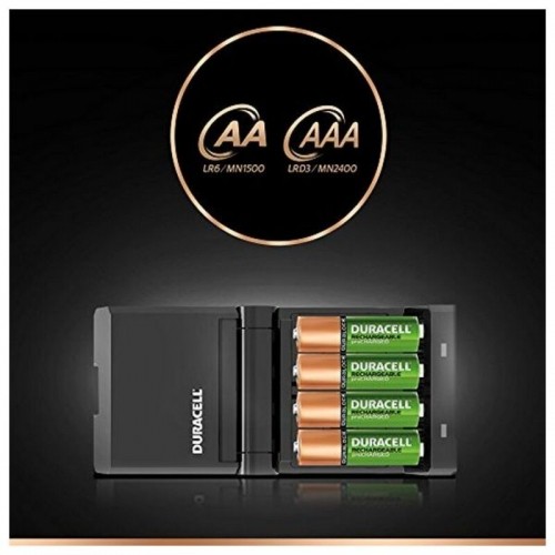 Lādētājs + uzlādējamas baterijas DURACELL CEF27EU 2 x AA + 2 x AAA 1700 mAh 750 mAh image 3