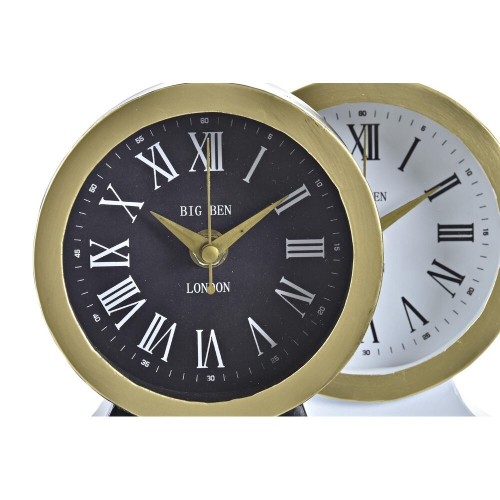 Настольные часы DKD Home Decor Stikls Melns Balts Dzelzs (12 x 6 x 13 cm) (2 gb.) image 3