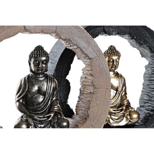 Dekoratīvās figūriņas DKD Home Decor Melns Bronza Buda Sveķi (20,8 x 6 x 18,5 cm) (2 gb.) image 3