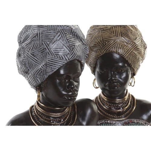 Dekoratīvās figūriņas DKD Home Decor Sveķi Koloniāls Āfrikas sieviete (24 x 18 x 36 cm) (2 gb.) image 3