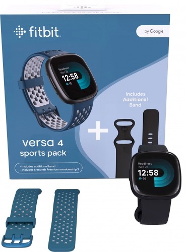Fitbit Versa 4 Sports Pack, black/sapphire image 3