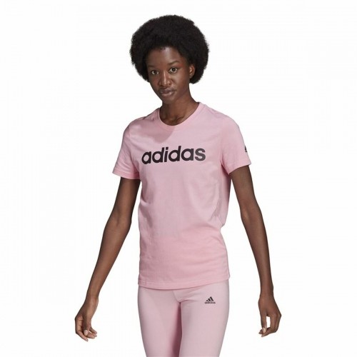 Sieviešu Krekls ar Īsām Piedurknēm Adidas Loungewear Essentials Slim Logo Rozā image 3