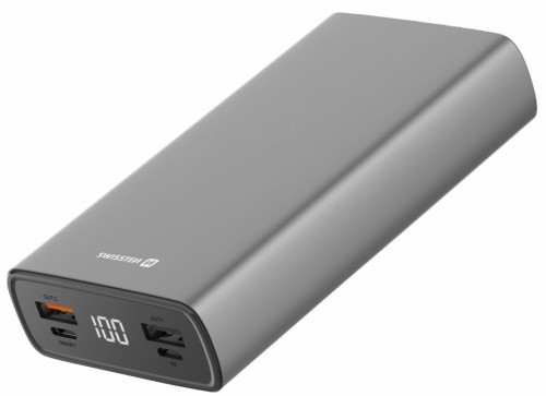 Swissten Aluminium Power Bank Переносная зарядная батарея 2xUSB / USB-C / Micro USB / 20W / 20000 mAh image 3