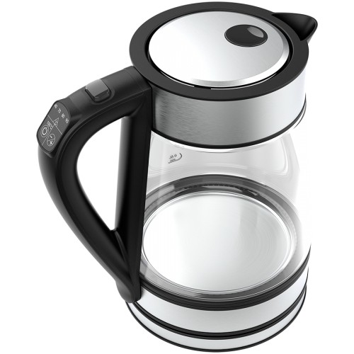 AENO EK1S electric kettle 1.7 L 2200 W Black, Silver, Transparent image 3