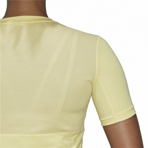 Sieviešu Krekls ar Īsām Piedurknēm Adidas Techfit Training Dzeltens image 3