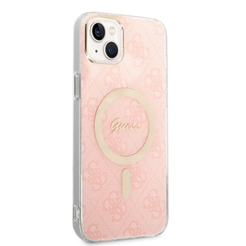 Guess 4G MagSafe Compatible Case + Wireless Charger for iPhone 14 Plus Pink image 3