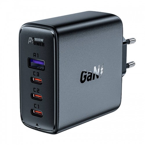 Wall charger Acefast  A37 PD100W GAN, 4x USB, 100W (black) image 3