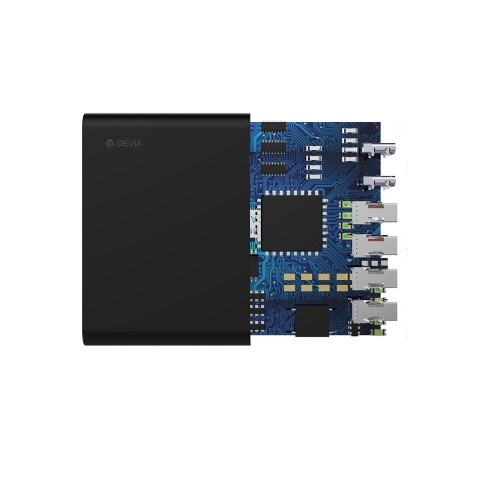 OEM Devia wall charger Extreme PD QC 3.0 75W 2x USB-C 4x USB black image 3