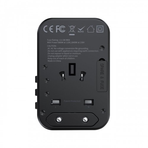Choetech gaN 2 x USB Type C | USB 65W Power Delivery Fast Charger Black (PD5009-BK) image 3