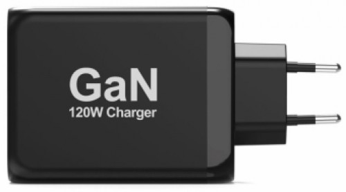 Lādētājs Port Power Delivery and Quick Charge 120W GaN USB-C & USB-A Black image 3
