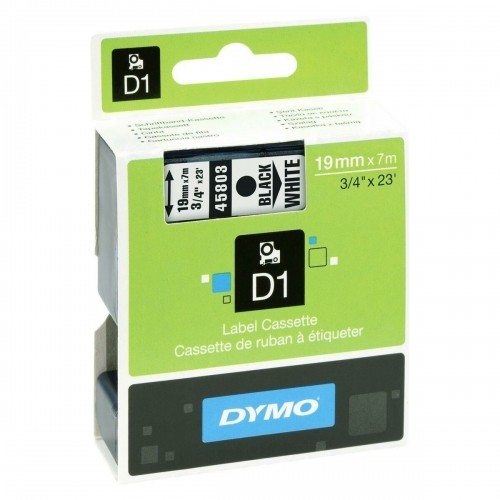 Laminēta lente iekārtu marķēšanai Dymo D1 45803 LabelManager™ Melns Balts 19 mm (5 gb.) image 3