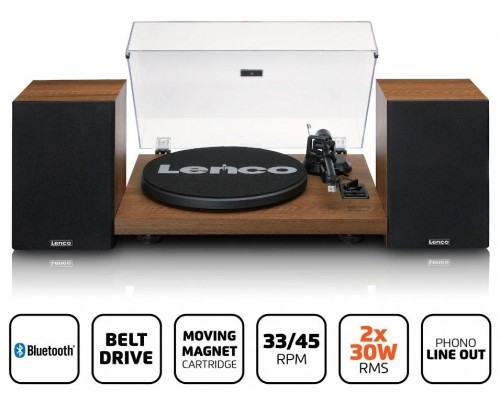 LENCO LS-480WD - RECORD PLAYER WITH BUILT-IN AMPLIFIER AND BLUETOOTH® PLUS 2 EXTERNAL SPEAKERS image 3