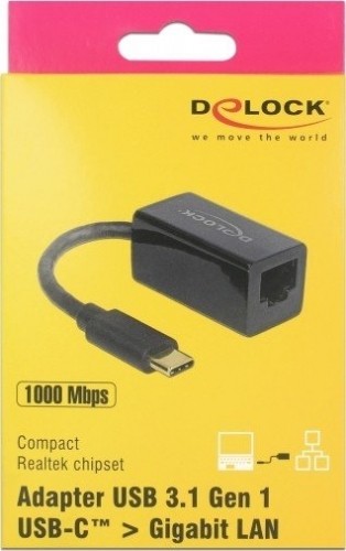DeLOCK USB 3.1 with USB C St> RJ45 Bu black image 3