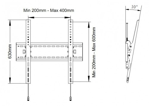 Multibrackets MB-1107 Потолочный ТВ кронштейн до 110" / 125kg image 3