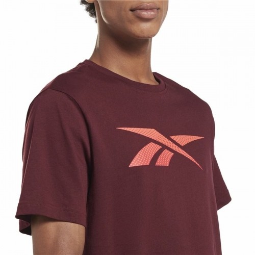Vīriešu Krekls ar Īsām Piedurknēm Reebok RI Logo Sarkanbrūns image 3
