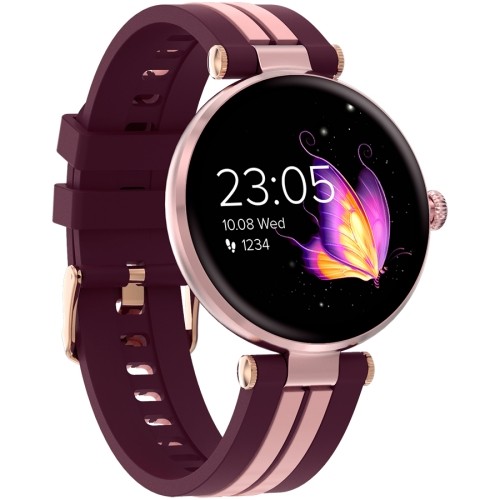 CANYON Semifreddo SW-61, Rtl8762dt, 1.19'' Amoled 390x390px, oncell TP, 192KB RAM, 3.7V 190mAh battery, Rosegold alumimum alloy case middle frame + plastic bottom case+pink and purple silicone strap +rosegold strap buckle. Strap: 261*18mm 37.8g image 3