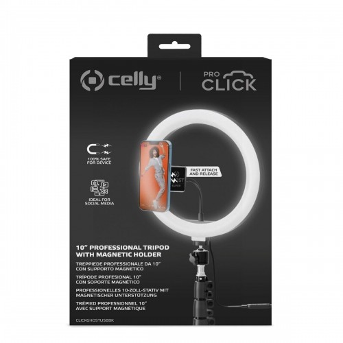 Световое кольцо для селфи со штативом и пультом Celly CLICKGHOSTUSBBK image 3