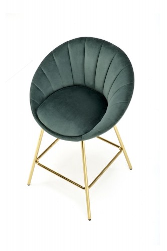 Halmar H112 bar stool, dark green / gold image 3