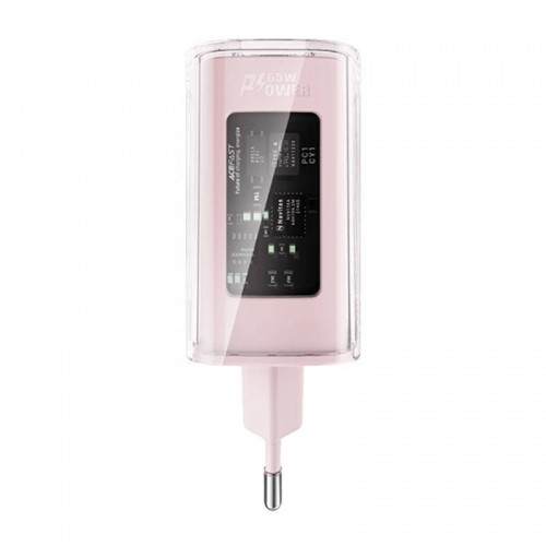 Wall charger Acefast A45, 2x USB-C, 1xUSB-A, 65W PD (pink) image 3