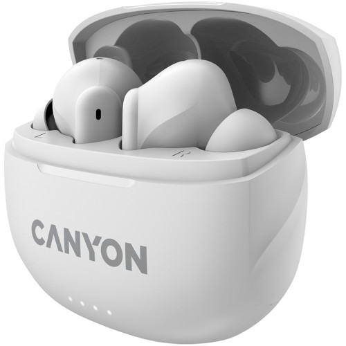 CANYON TWS-8, Bluetooth headset, with microphone, with ENC, BT V5.3 BT V5.3 JL 6976D4, Frequence Response:20Hz-20kHz, battery EarBud 40mAh*2+Charging Case 470mAh, type-C cable length 0.24m, Size: 59*48.8*25.5mm, 0.041kg, white image 3