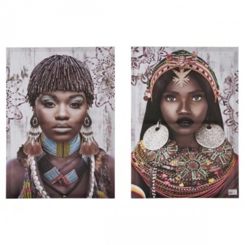 Gift Decor 2 attēlu komplekts Canvas Āfrikas sieviete 70 x 50 x 1,5 cm (6 gb.) image 3