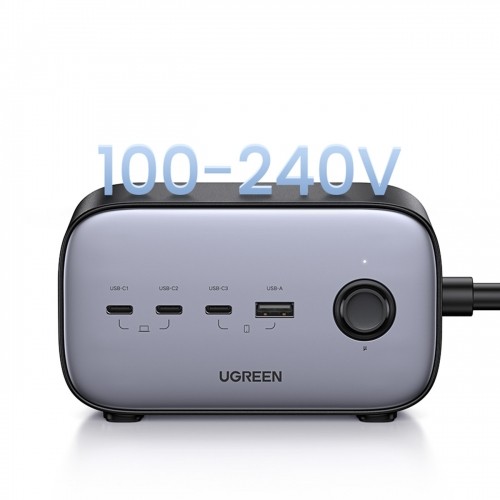 Ugreen wall charger GaN USB C | USB AC power strip black (CD270) image 3