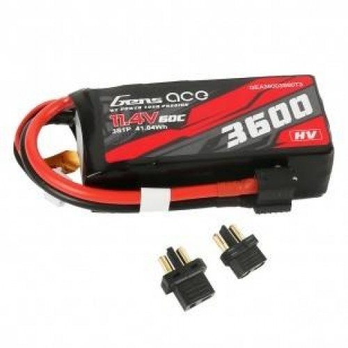 Gens ace 3600mAh 11.4V 3S1P 60C High Voltage Lipo Battery Pack with XT60|T-plug image 3