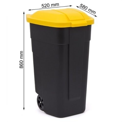 Keter Контейнер для мусора на колесах 110L черный/ желтый image 3