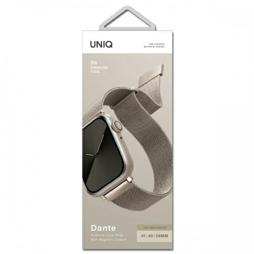 UNIQ pasek Dante Apple Watch Series 1|2|3|4|5|6|7|8|SE|SE2 38|40|41mm Stainless Steel starlight image 3