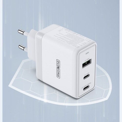 OEM Dux Ducis Duzzona wall charger T1 GaN - USB + 2xType C - PD 65W white image 3
