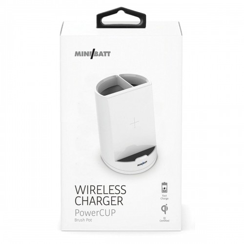 Беспроводное зарядное устройство с подставкой для телефона MiniBatt Power Cup Стакан для ручек Белый image 3